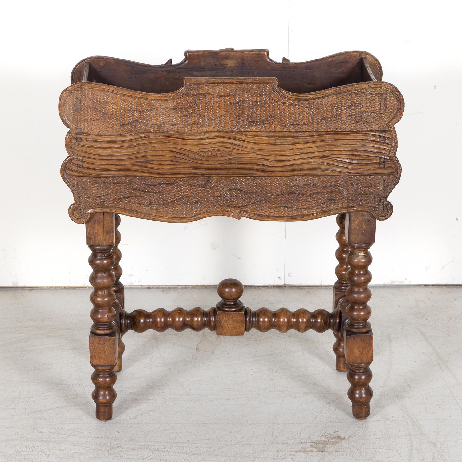 19th Century French Hand Carved Walnut Black Forest Jardiniére or Planter For Sale 13