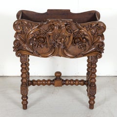 19th Century French Hand Carved Walnut Black Forest Jardiniére or Planter
