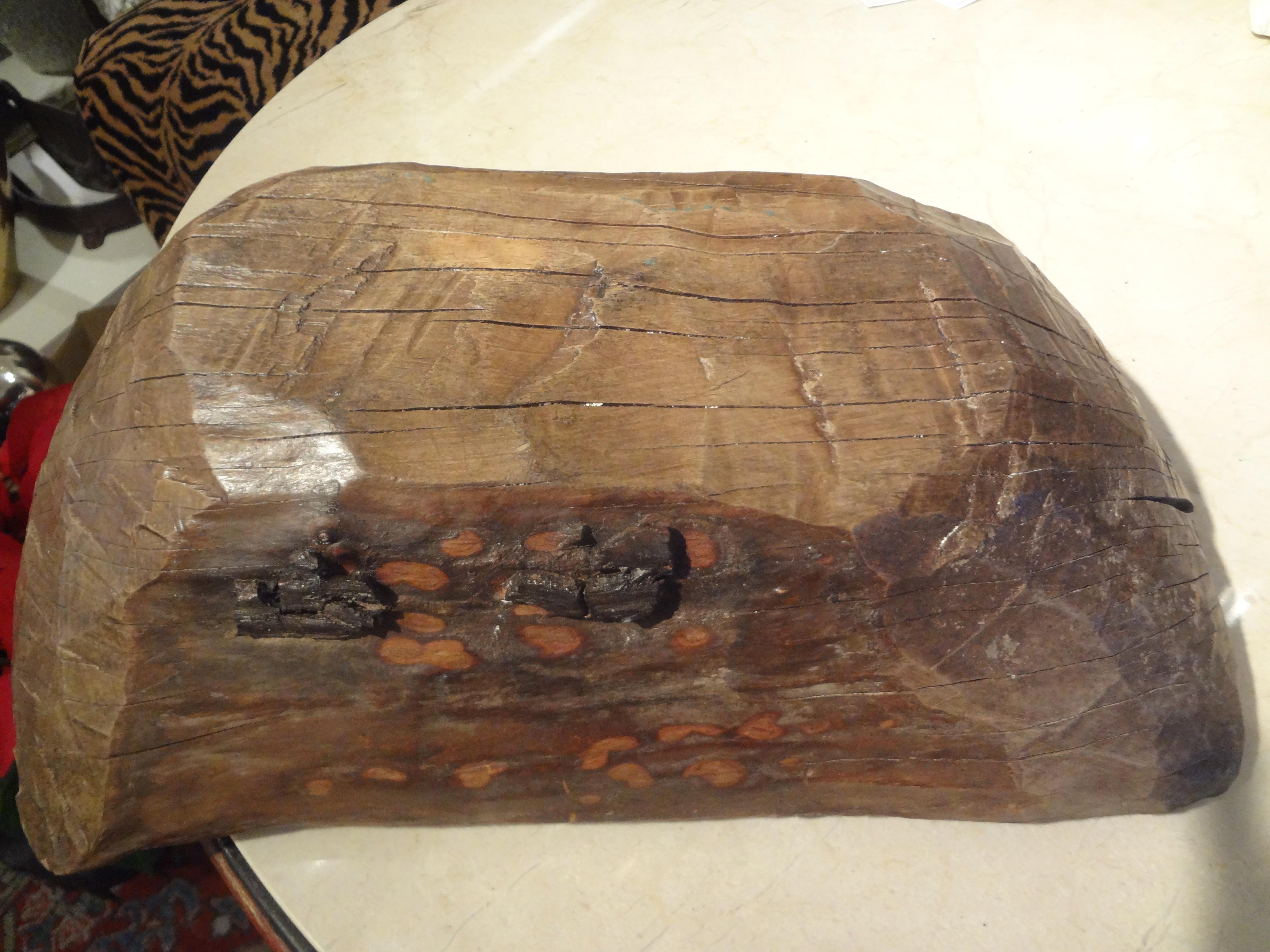19th Century French Hand Carved Walnut Dough Bowl For Sale 6