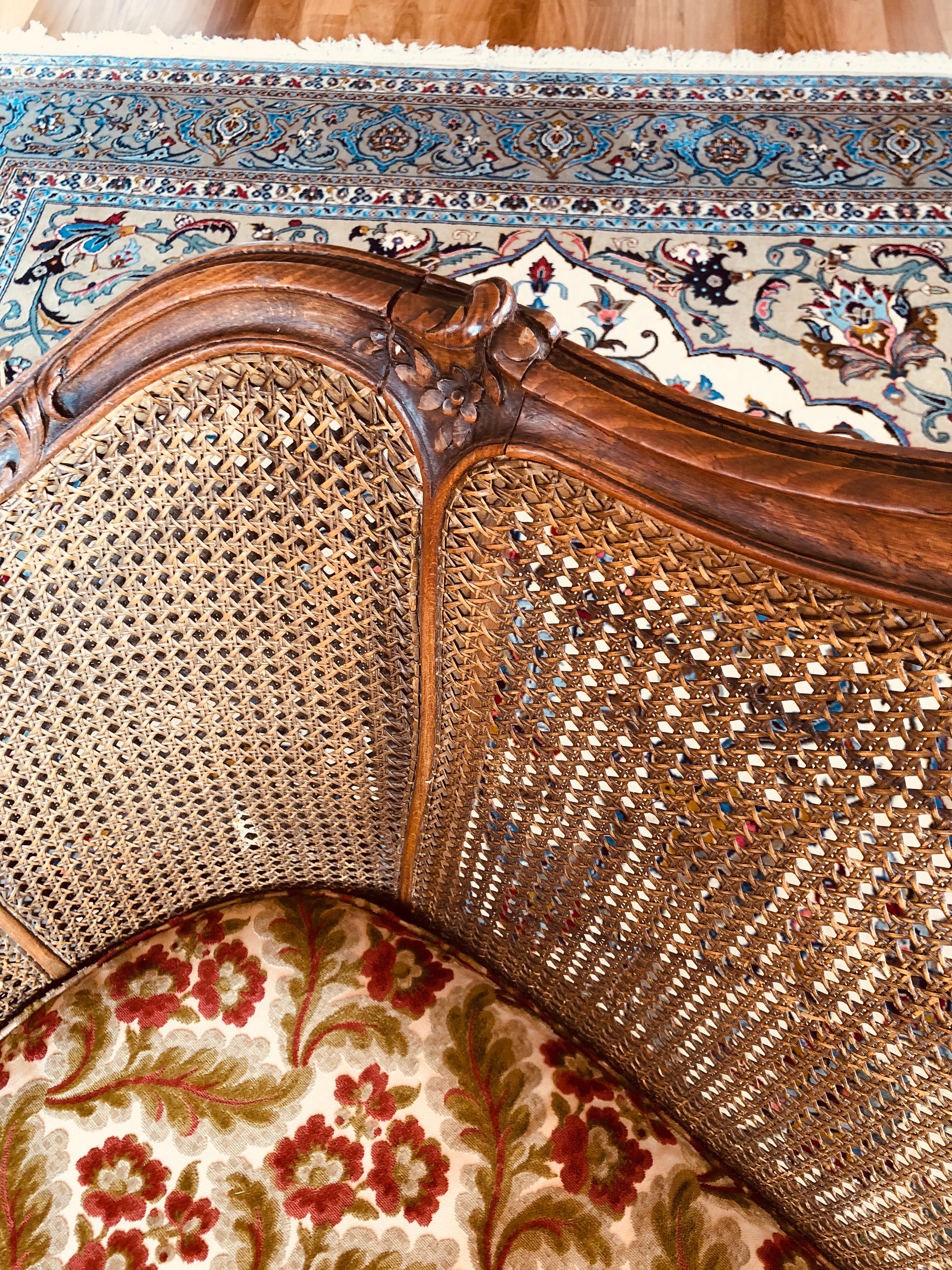 SALE 19th Century French Hand Carved Walnut Sofa 