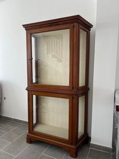 19th Century French Hand Carved Wooden Vitrine in Louis XV Style