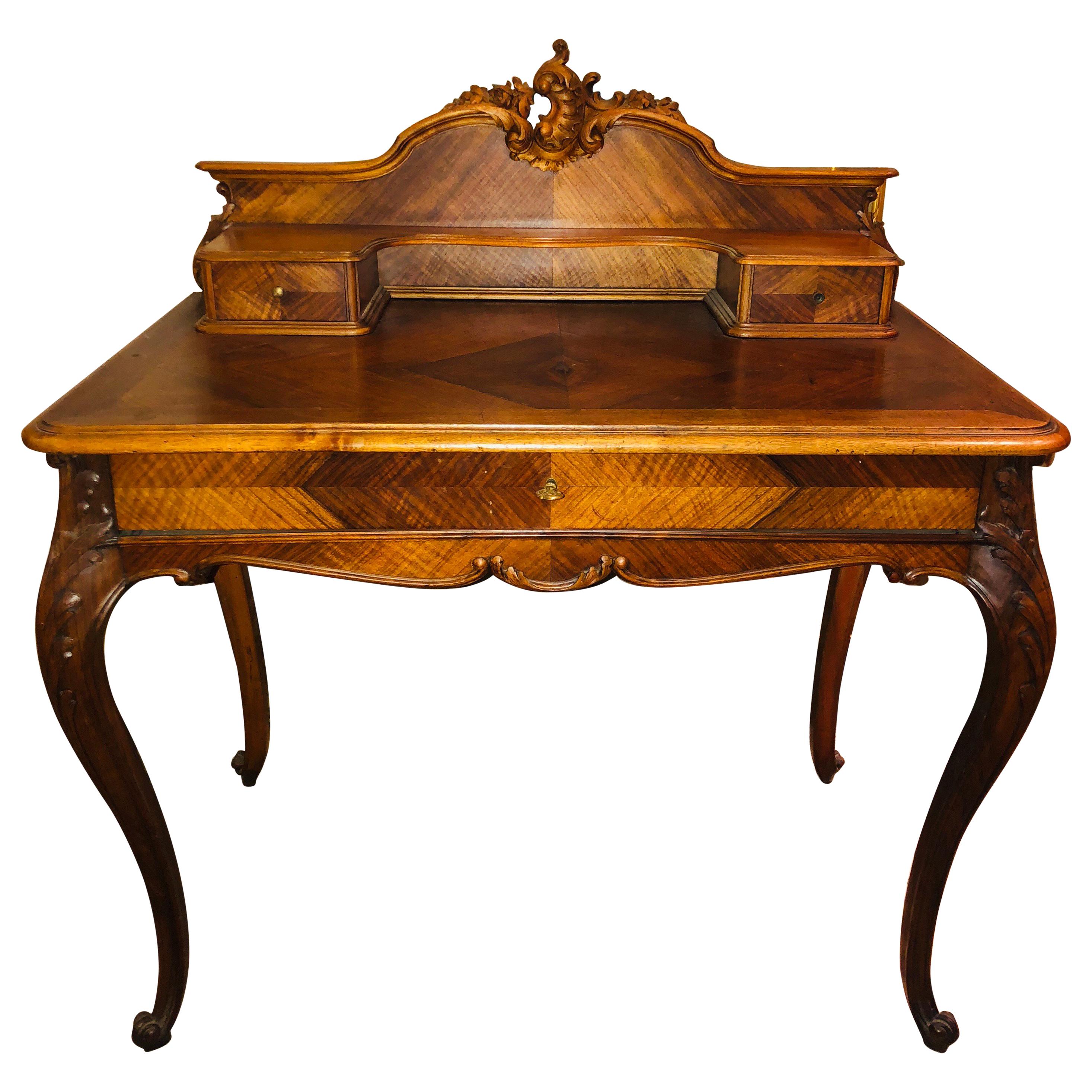 SALE 19th Century French Hand Carved Writing Desk in Louis XV Style