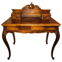 SALE 19th Century French Hand Carved Writing Desk in Louis XV Style