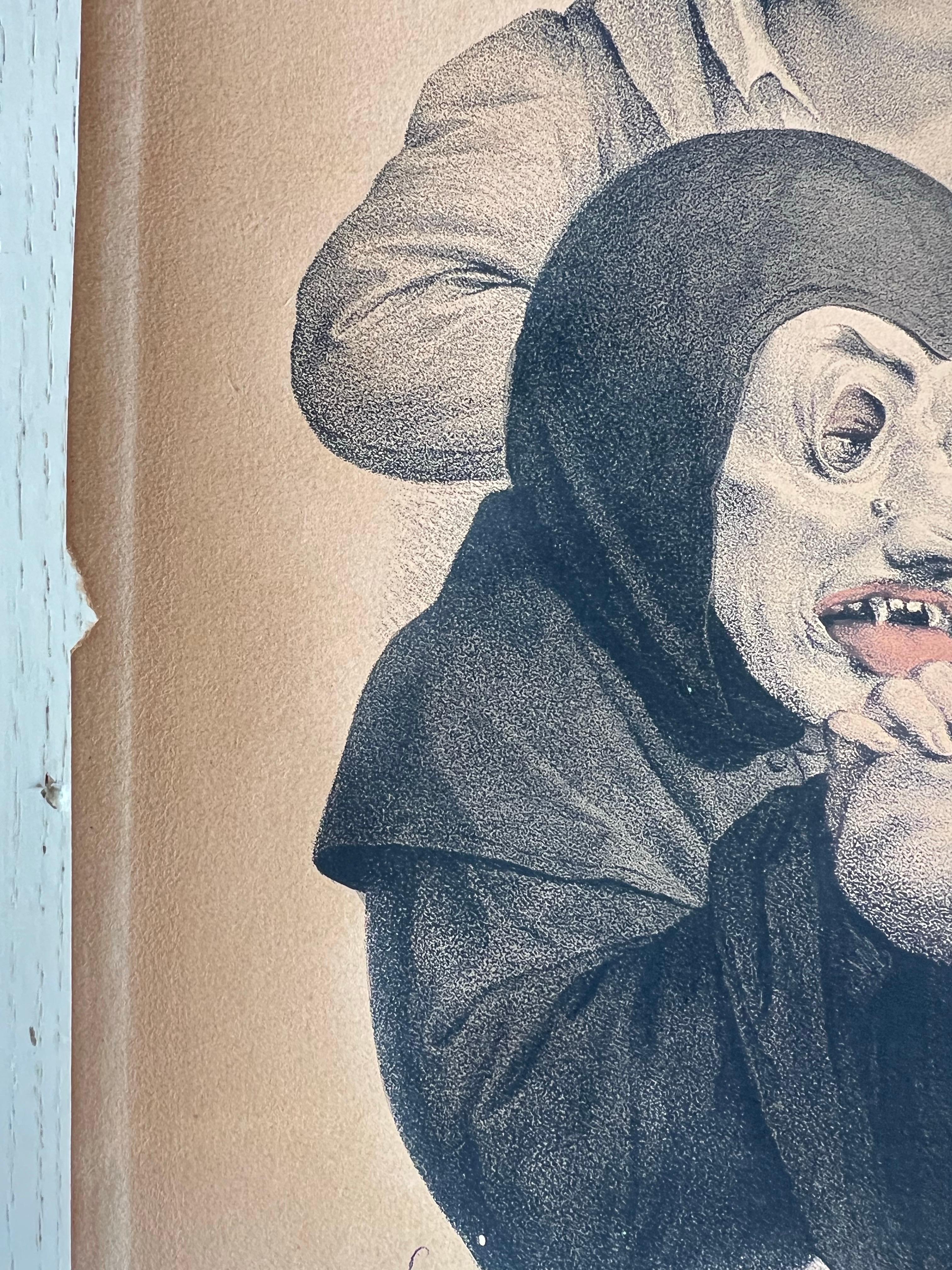 Papier 19th Century French Hand Coloured Lithograph by Delpech in style of L. Boilly en vente