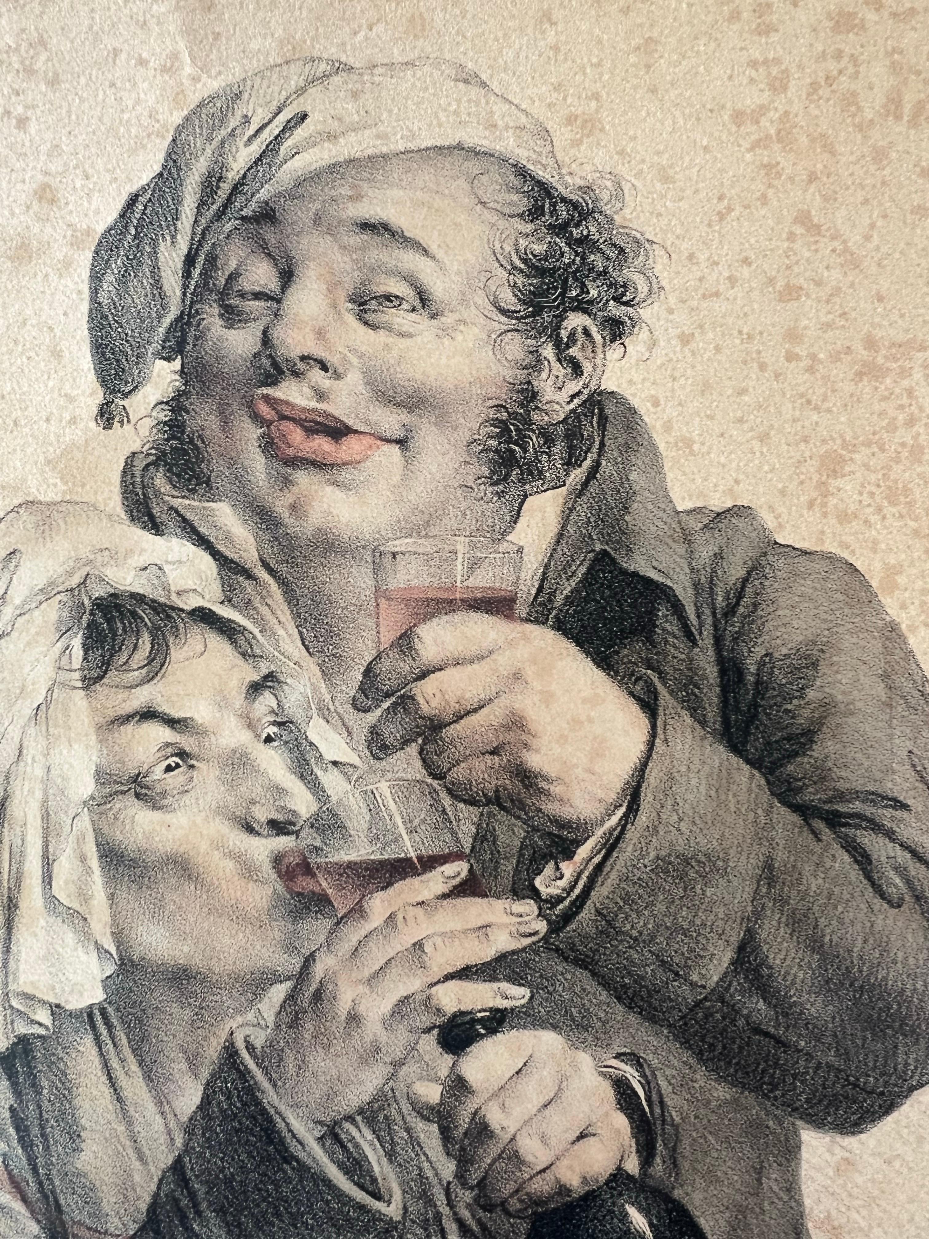 Lithographie française du XIXe siècle coloriée à la main par Delpech dans le style de L. Boilly en vente 4