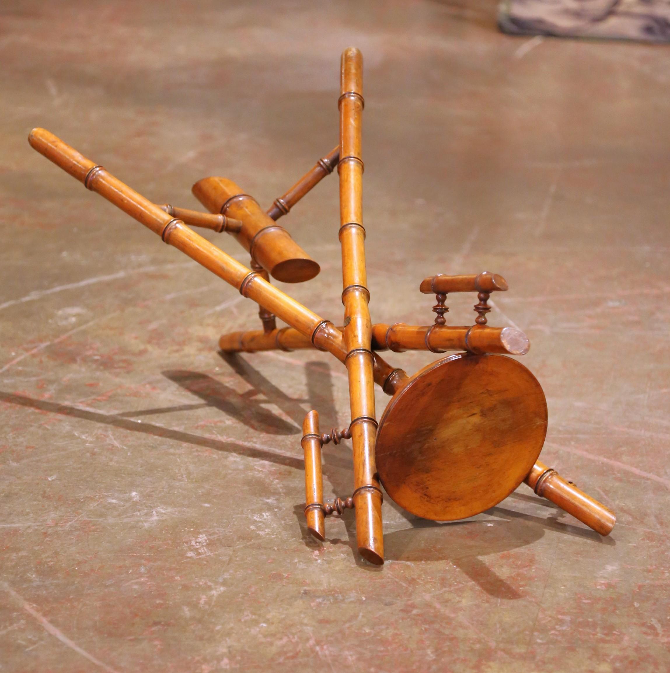 19. Jahrhundert Französisch Hand Crafted Bamboo Tripod Display oder Pflanzenständer im Angebot 5