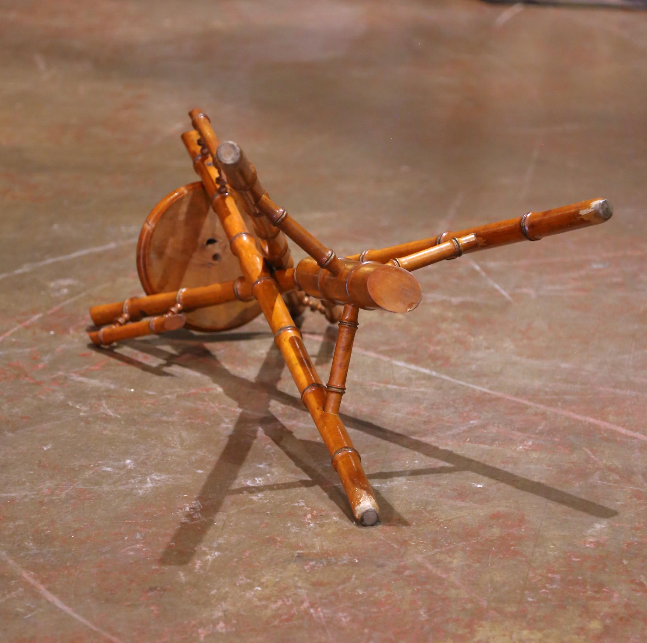 19. Jahrhundert Französisch Hand Crafted Bamboo Tripod Display oder Pflanzenständer im Angebot 6