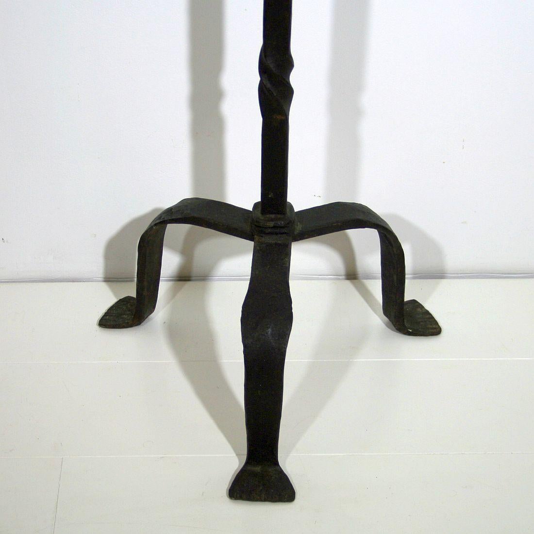 19th Century French Hand-Forged Iron Candleholder 2