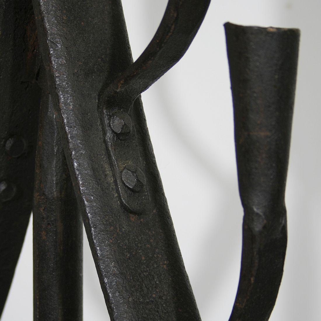 19th Century French Hand-Forged Iron Candleholder 3