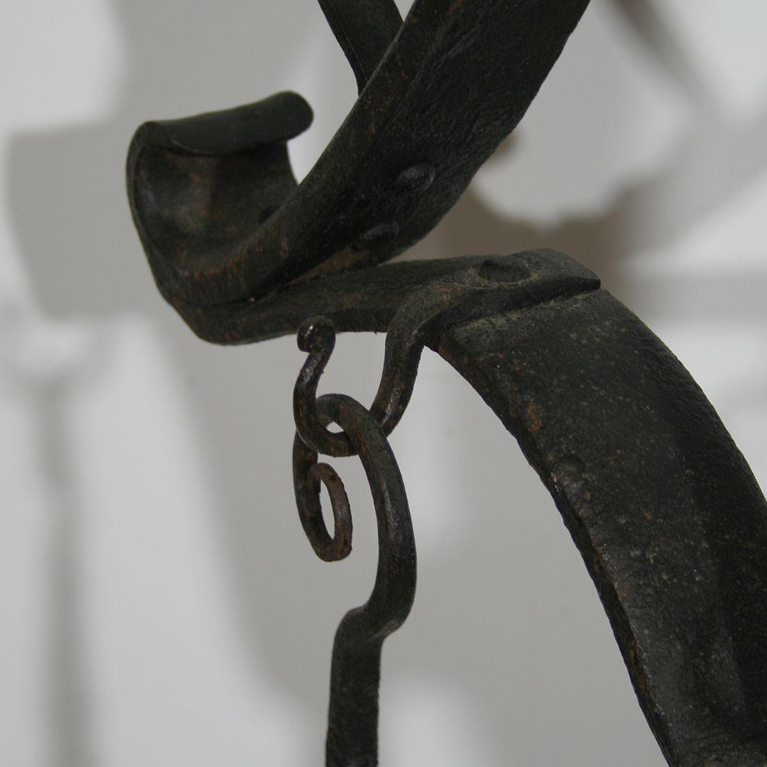 19th Century French Hand-Forged Iron Candleholder 4