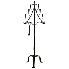 Antique 19th Century French Hand-Forged Iron Candleholder