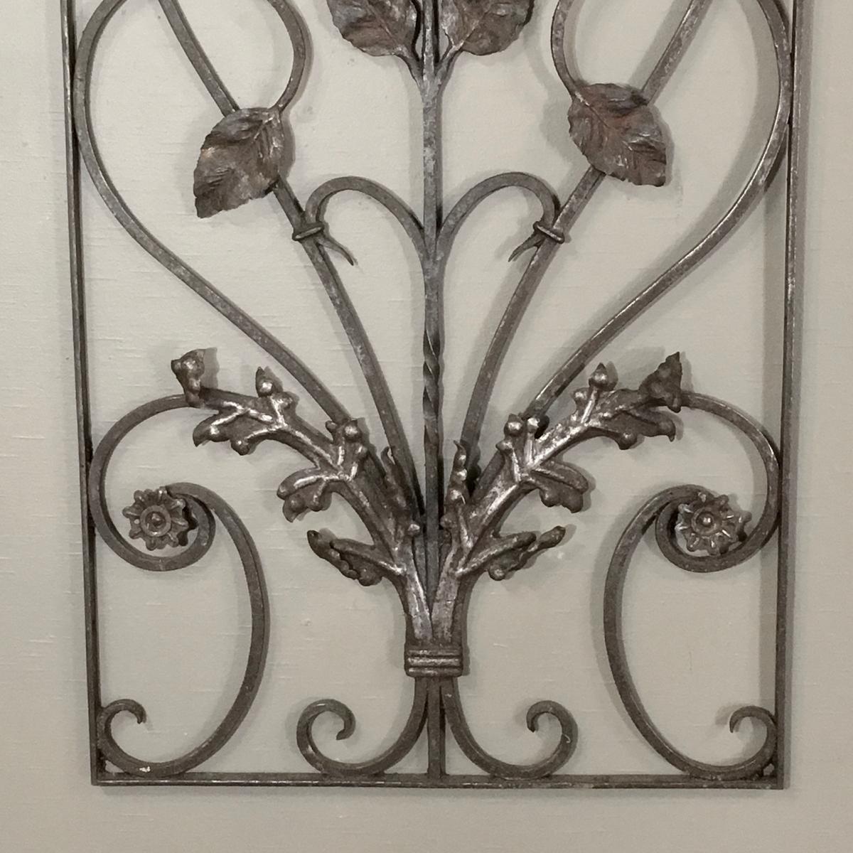 Late 19th Century 19th Century French Hand-Forged Wrought Iron Art Nouveau Period Panel