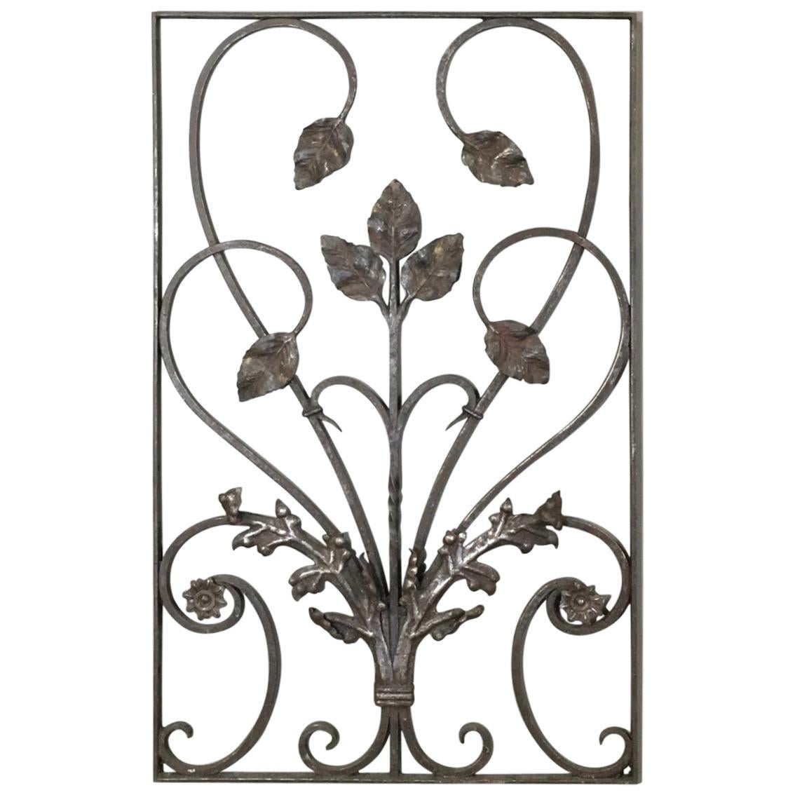 19th Century French Hand-Forged Wrought Iron Art Nouveau Period Panel