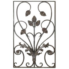 19th Century French Hand-Forged Wrought Iron Art Nouveau Period Panel