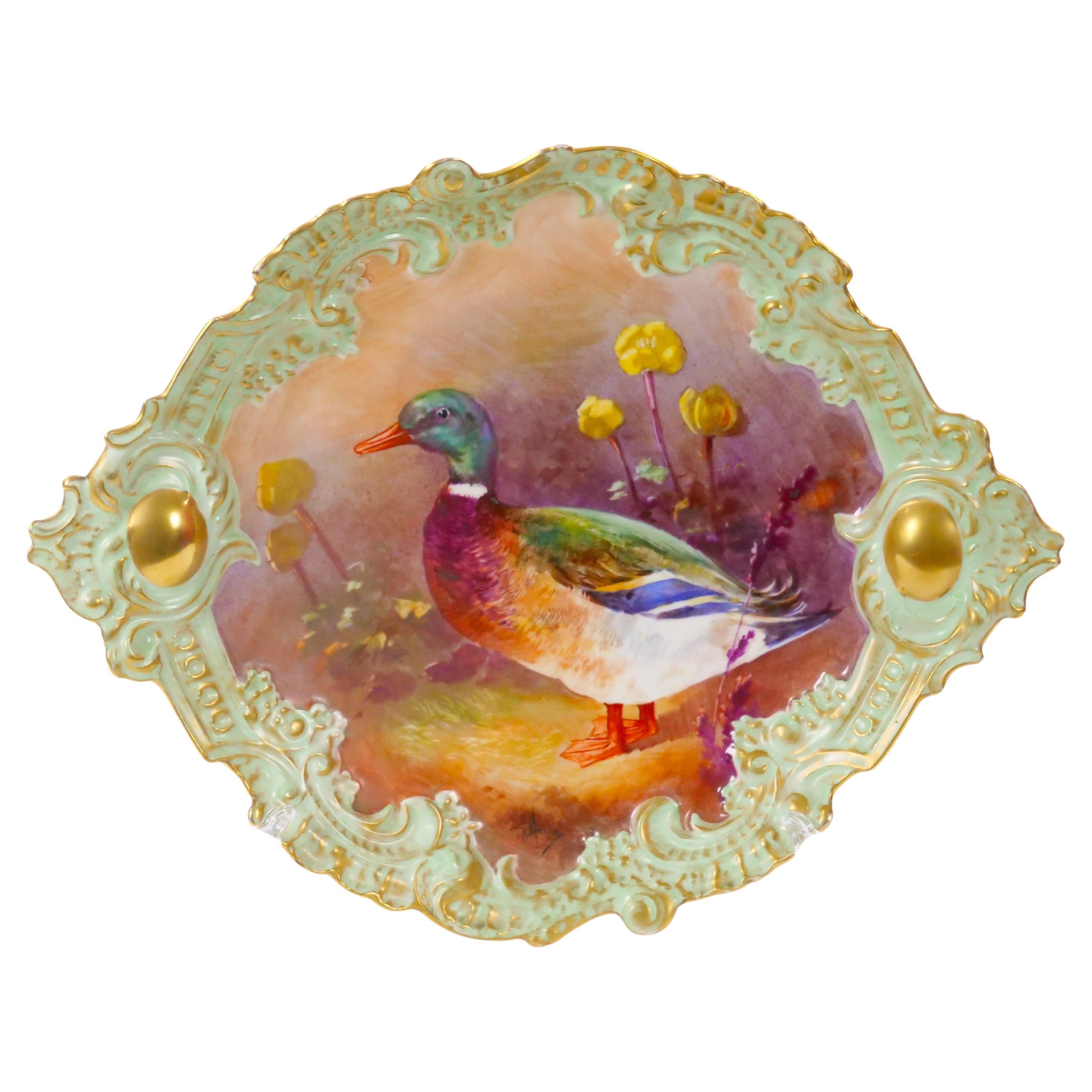 19th Century French Hand Painted and Gilt Gold Decorated Porcelain Wall Plate For Sale