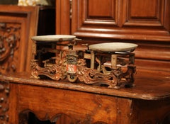 19th Century French Hand Painted and Gilt Iron Scale with Paris Coat of Arms