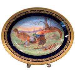 plateau en porcelaine du Vieux Paris Limoges peint à la main et doré du 19ème siècle