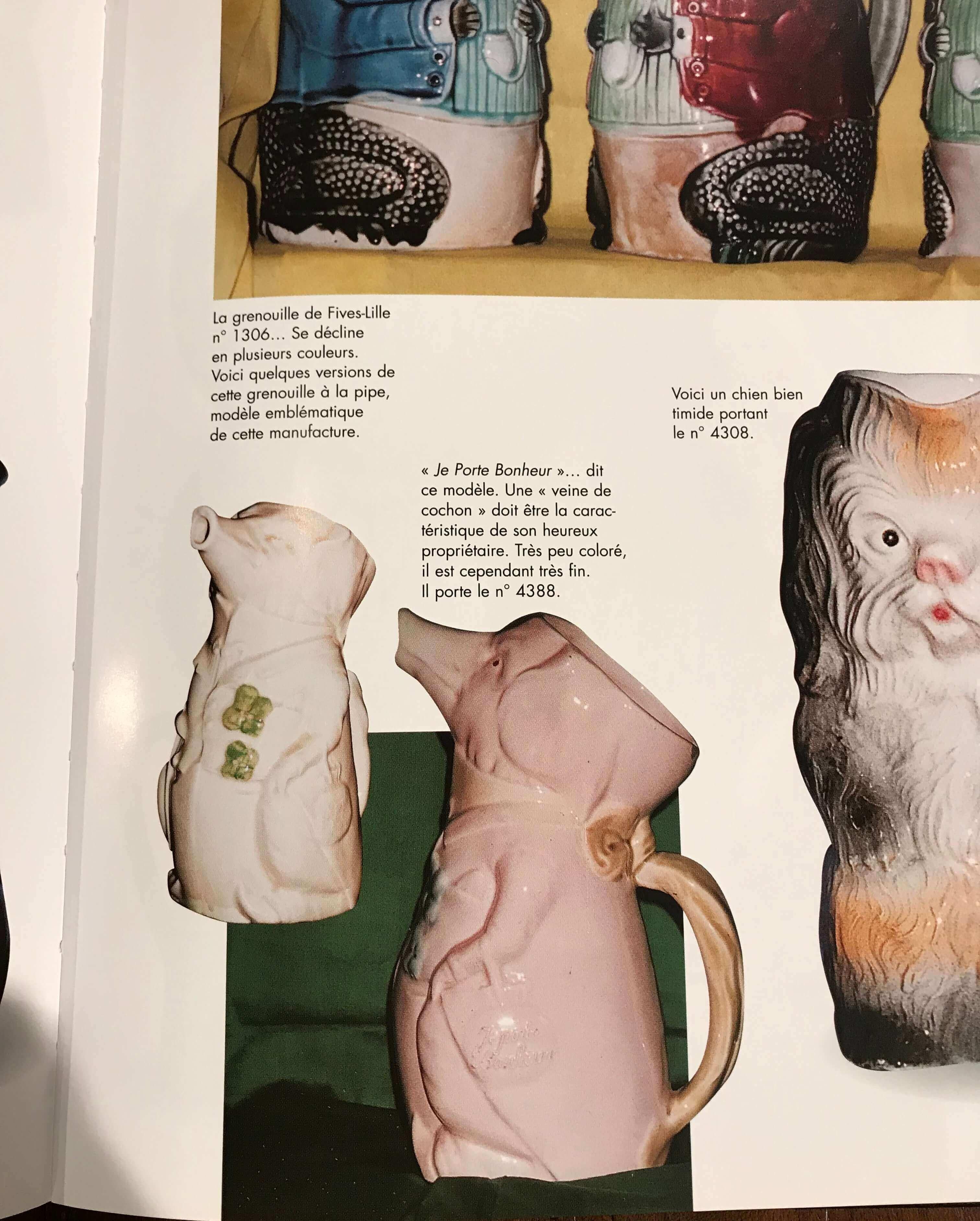 19. Jahrhundert Französisch Hand gemalt Keramik Barbotine Schwein Krug Onnaing Stil im Angebot 6