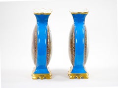 19th Century French hand Painted / Decorated  Porcelain Vases