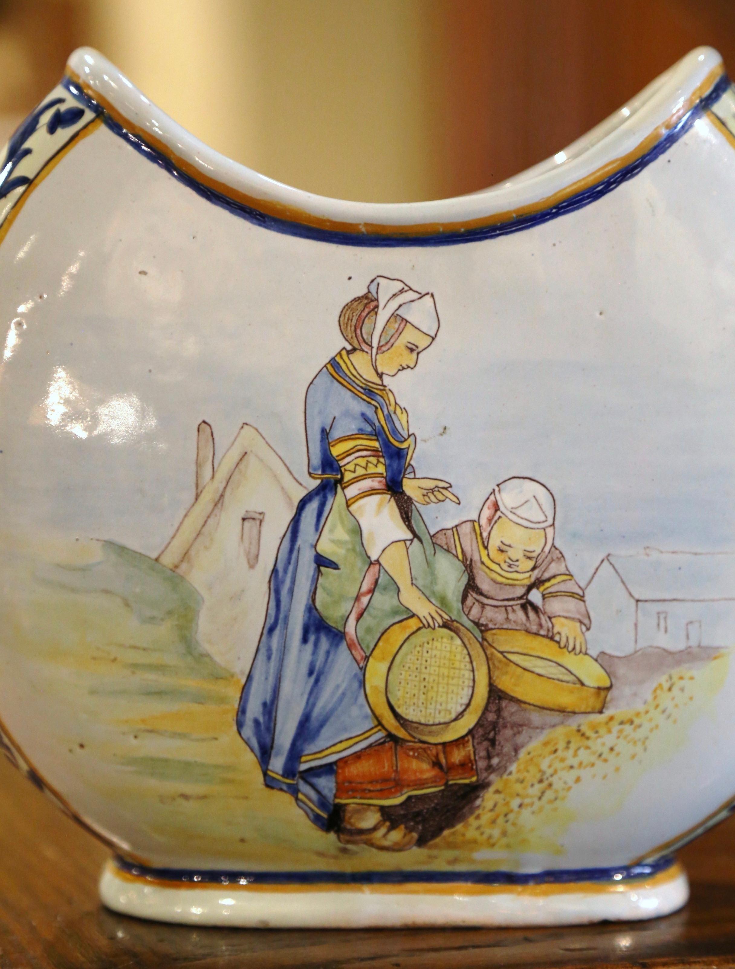 Hand-Painted 19th Century French Hand Painted Faience 