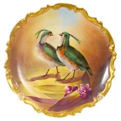 19th Century French Hand Painted / Gilt Gold Decorated Porcelain Wall Plate