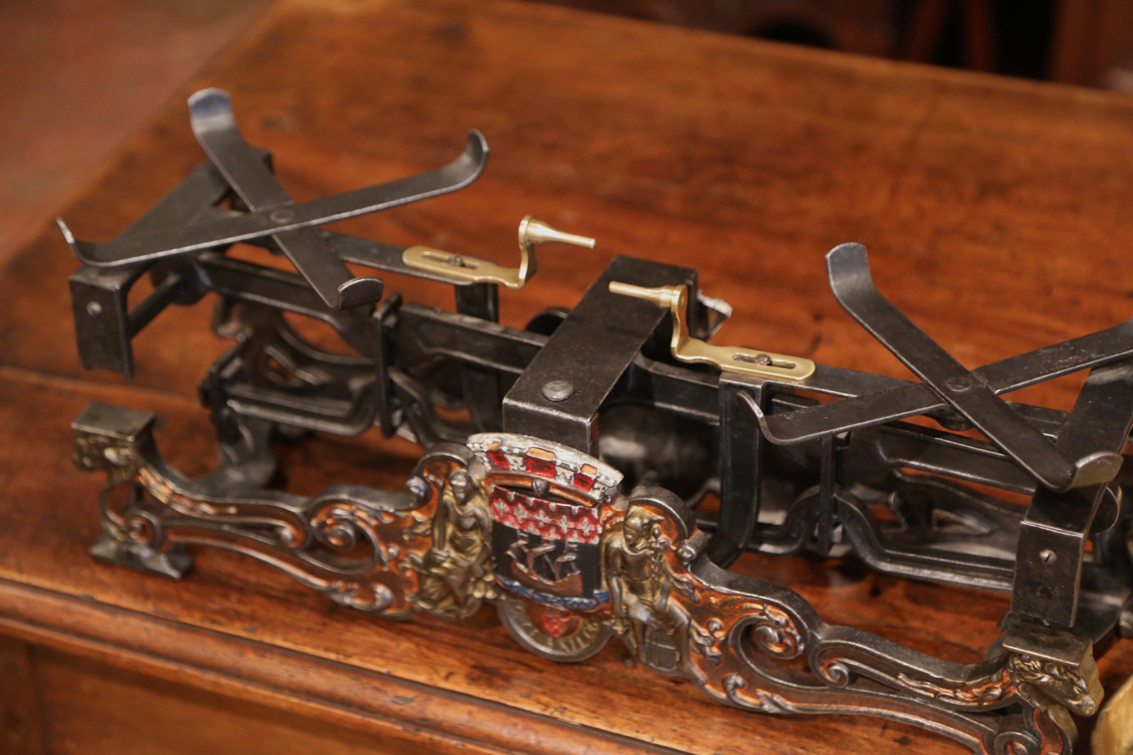 19th Century French Hand Painted Iron and Brass Scale with Paris Coat of Arms 6