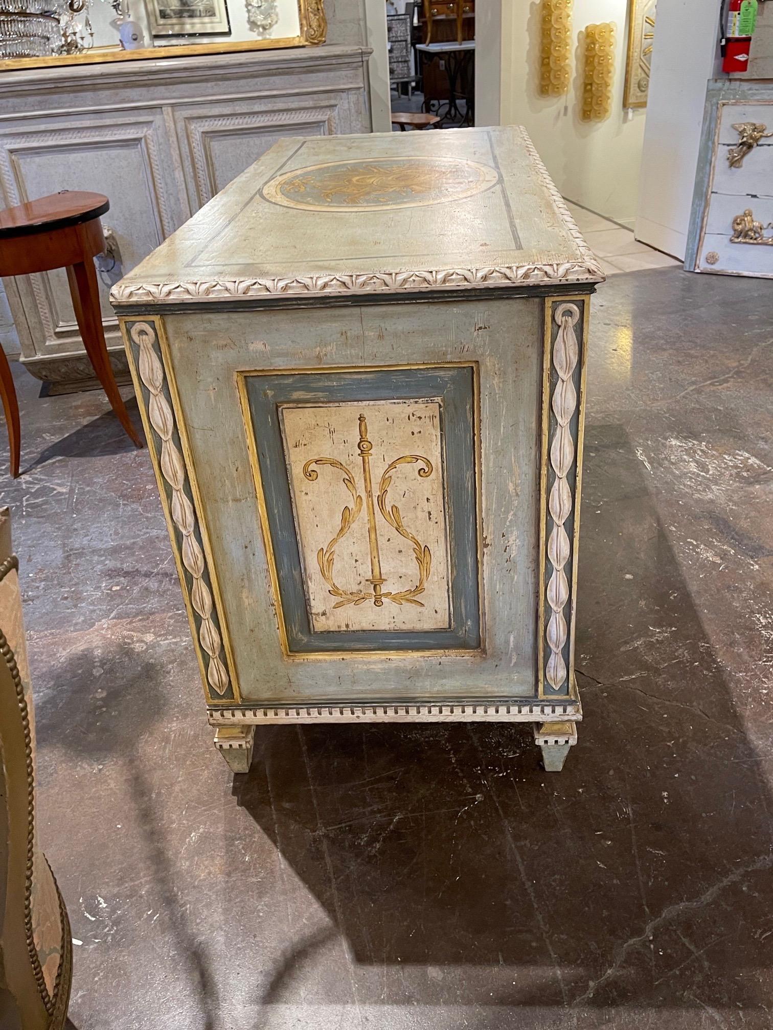 19th Century French Hand Painted Neoclassical Style Commodes 1