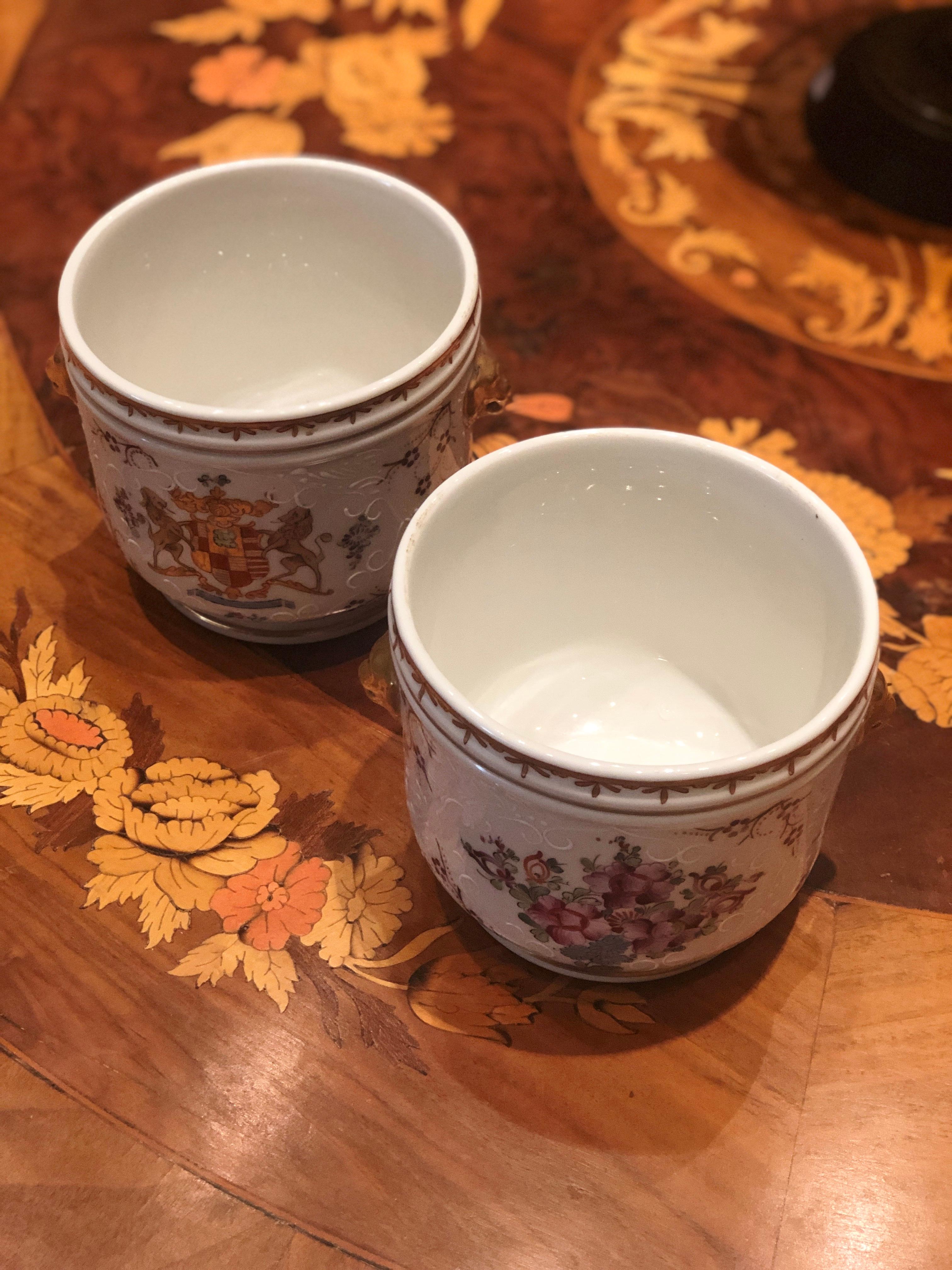 19th Century French Hand Painted Pair of Bowls by Samson For Sale 3