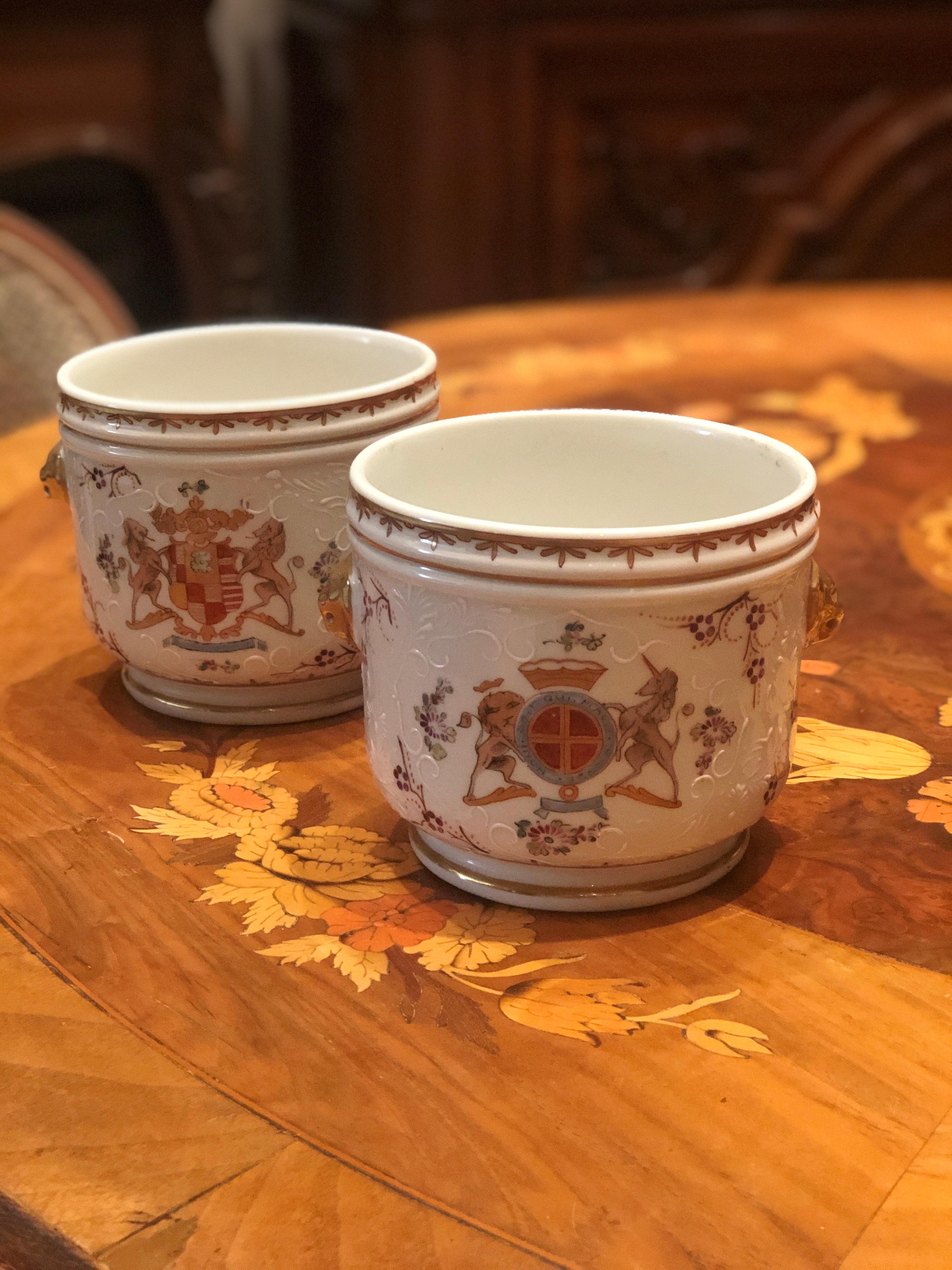 19th Century French Hand Painted Pair of Bowls by Samson For Sale 4