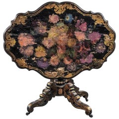 19th Century French Hand Painted Pedestal Table Napoleon III Period