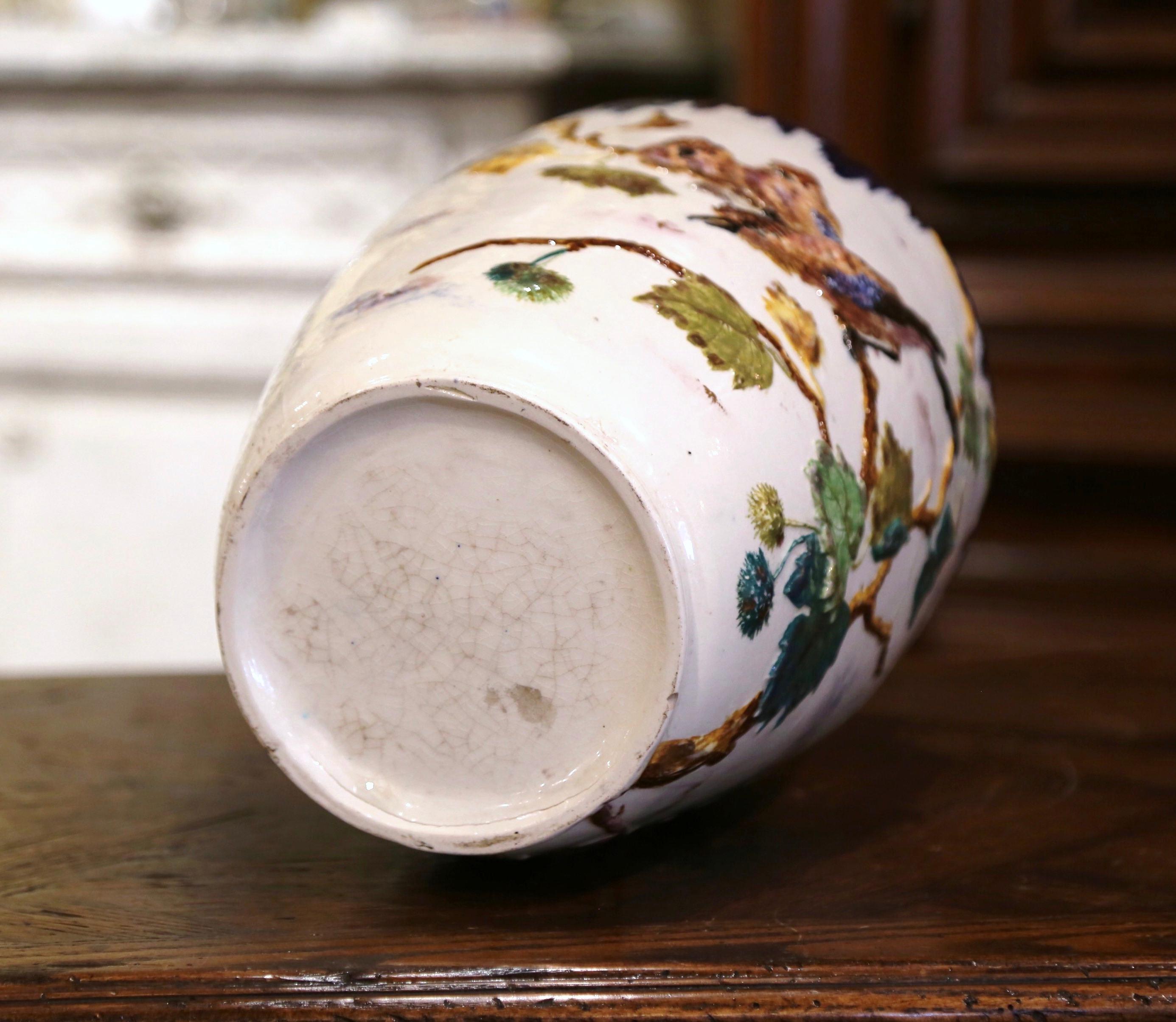 19th Century French Hand Painted Porcelain Vase For Sale 4