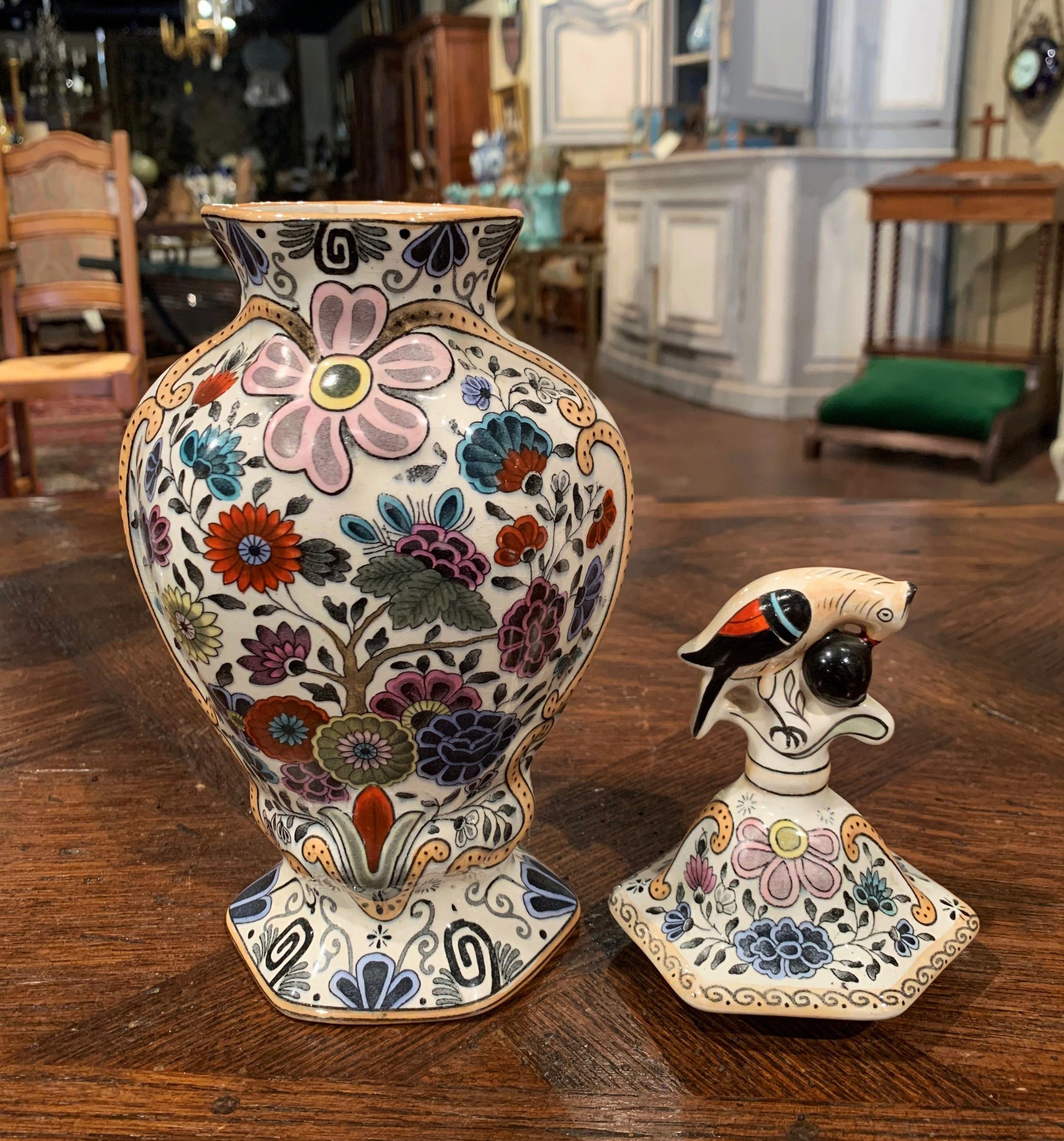 19th Century French Hand Painted Porcelain Vases, Set of Three 4