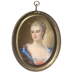19th Century French Hand Painted Portrait Miniature