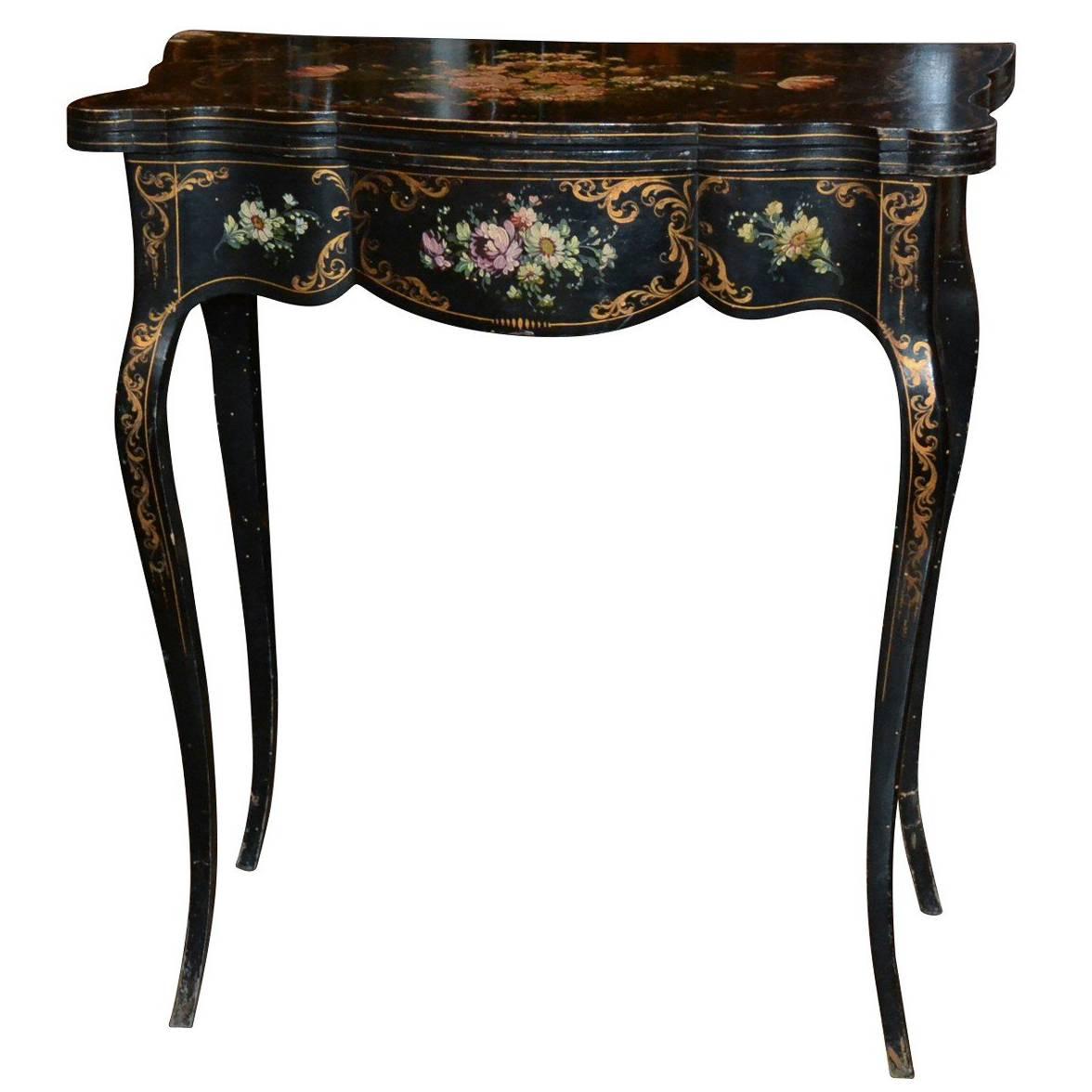 19th Century French Hand-Painted Side Table