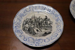 19th Century French Hand Painted Six Ceramic Plates with the Stories of Napoleon