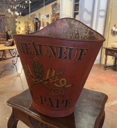 19th Century French Hand-Painted Tole Grape Basket from the Rhone Wine Valley