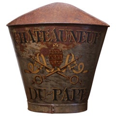 19th Century French Hand-Painted Tole Grape Basket from the Rhone Wine Valley