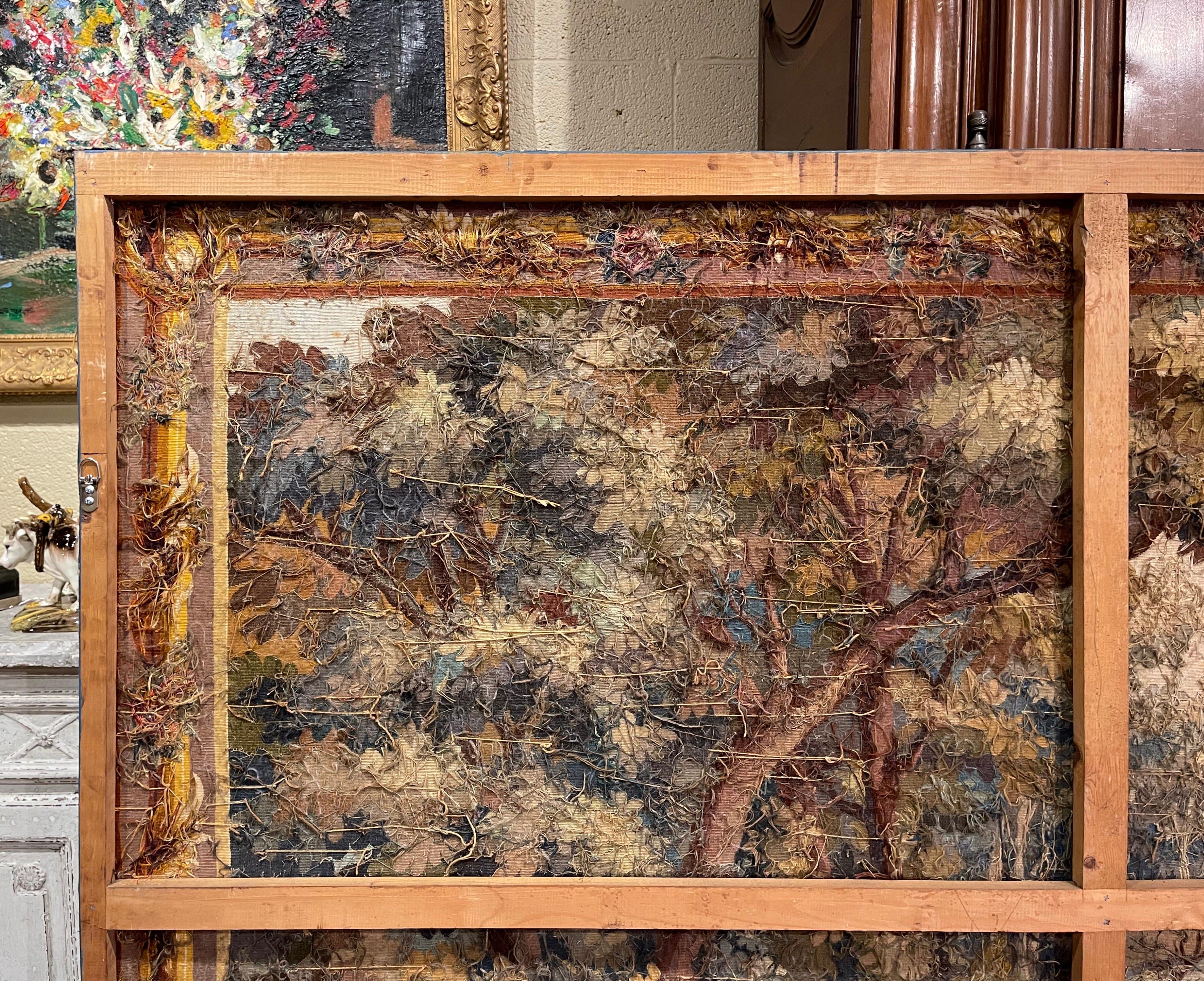 19th Century French Hand Woven Aubusson Tapestry on Stretcher with Deer Decor 3