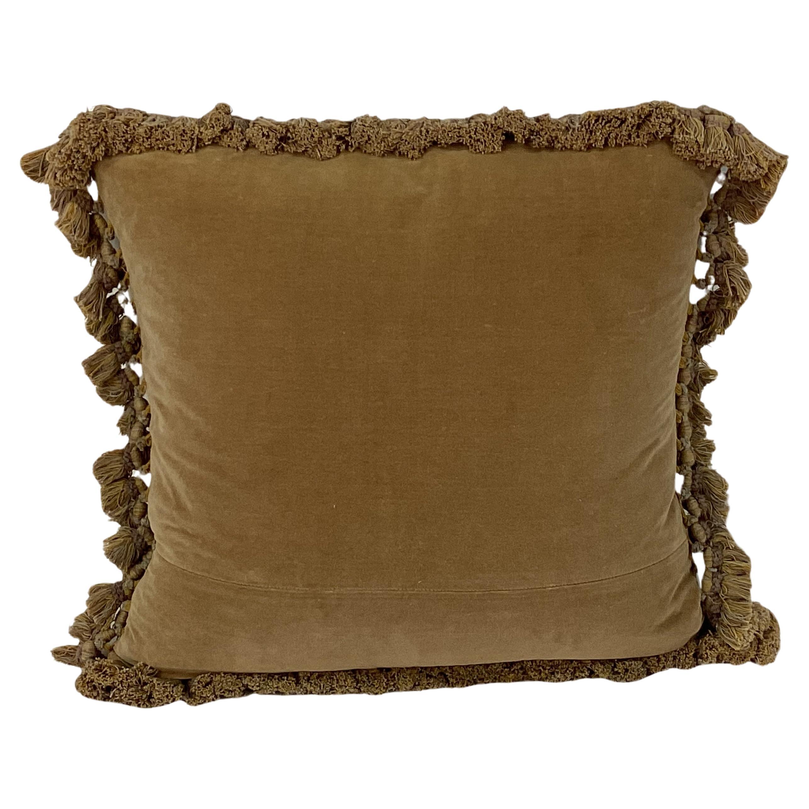 Französisches handgewebtes Wandteppich-Kissen aus dem 19. Jahrhundert im Angebot 3