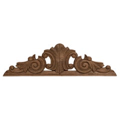 Frammento di ornamento in legno artigianale francese del XIX secolo