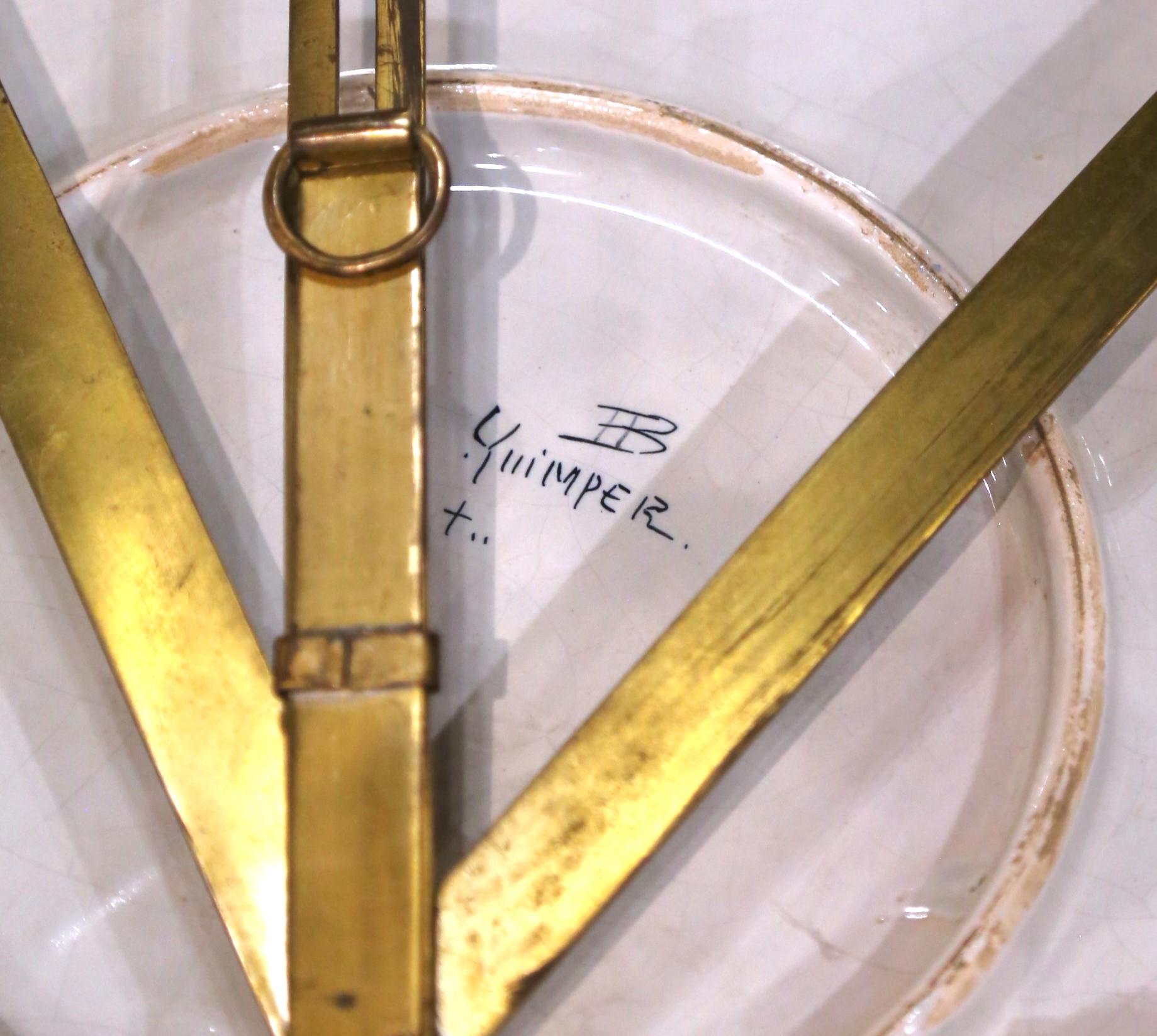 19. Jahrhundert Französisch HB Quimper Fayence Dekorative Wandteller oder Serviertablett im Angebot 7