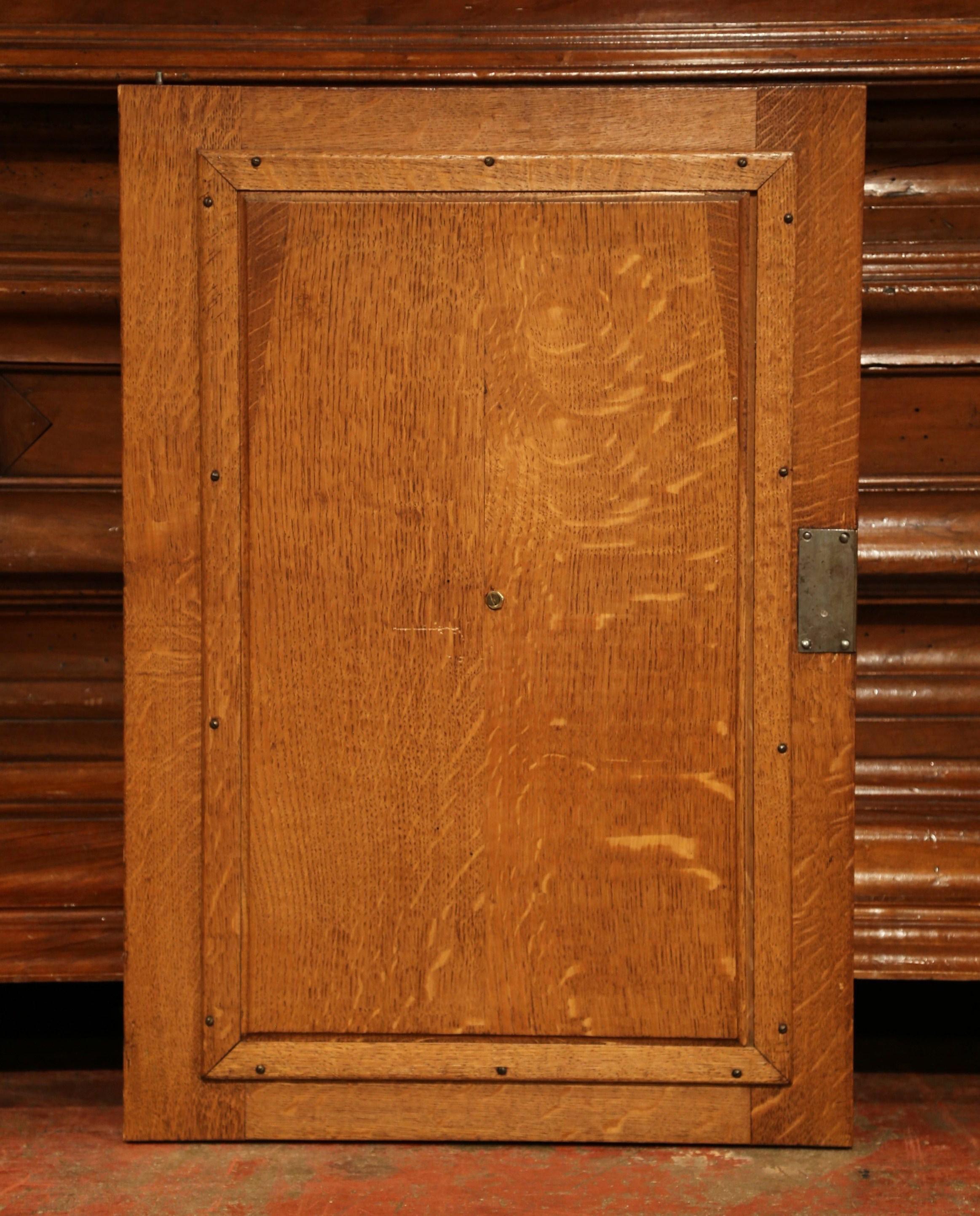 19th Century French Henri II Carved Oak Cabinet Door with High Relief Carvings In Excellent Condition In Dallas, TX