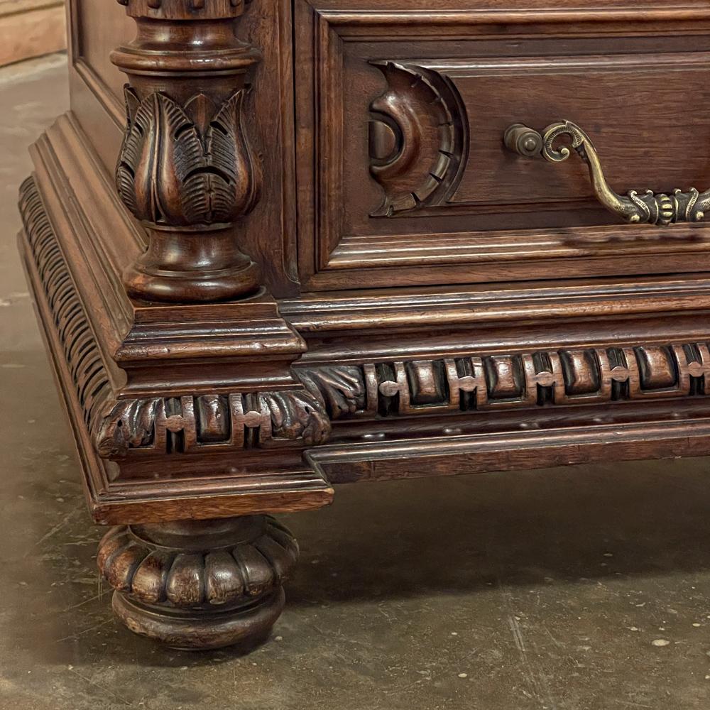 19th Century French Henri II Marble Top Walnut Commode For Sale 9