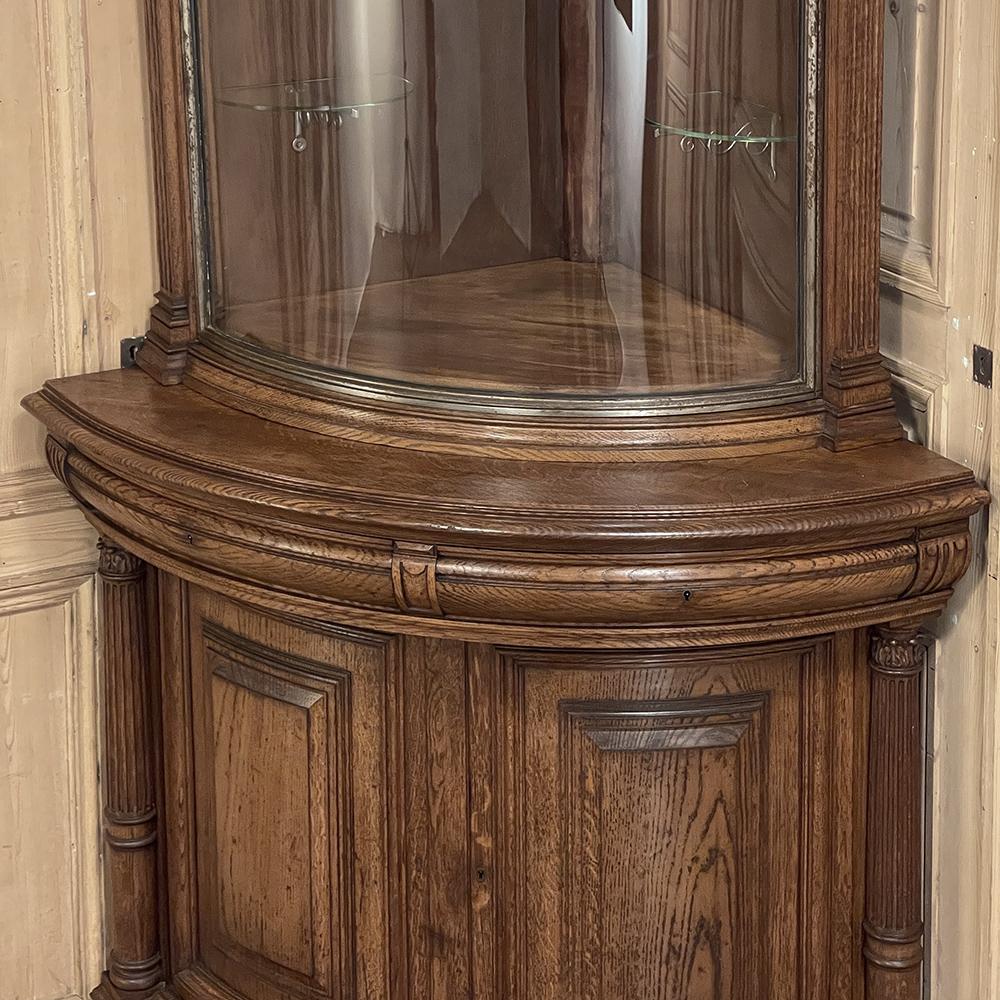 19th Century French Henri II Neoclassical Corner Vitrine ~ Bookcase For Sale 10