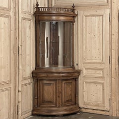19th Century French Henri II Neoclassical Corner Vitrine ~ Bookcase