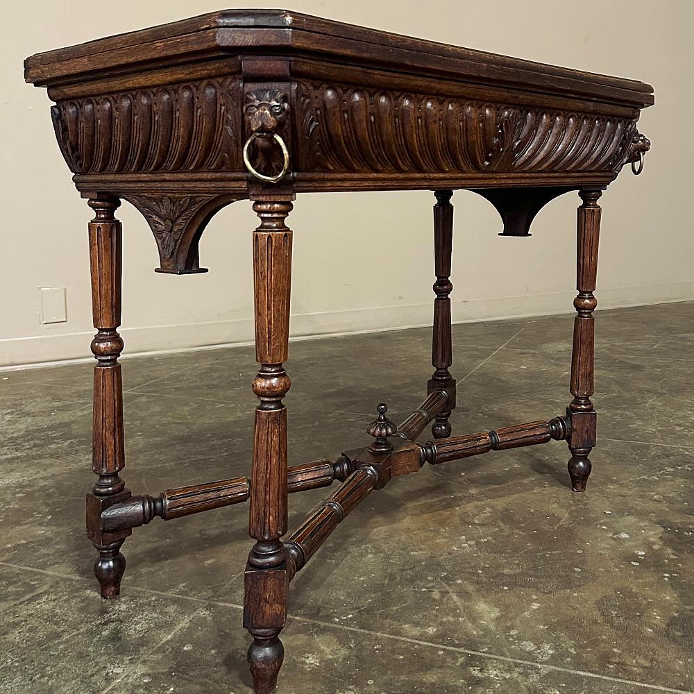 19th Century French Henri II Neoclassical Flip-Top Game Table ~ Console 3