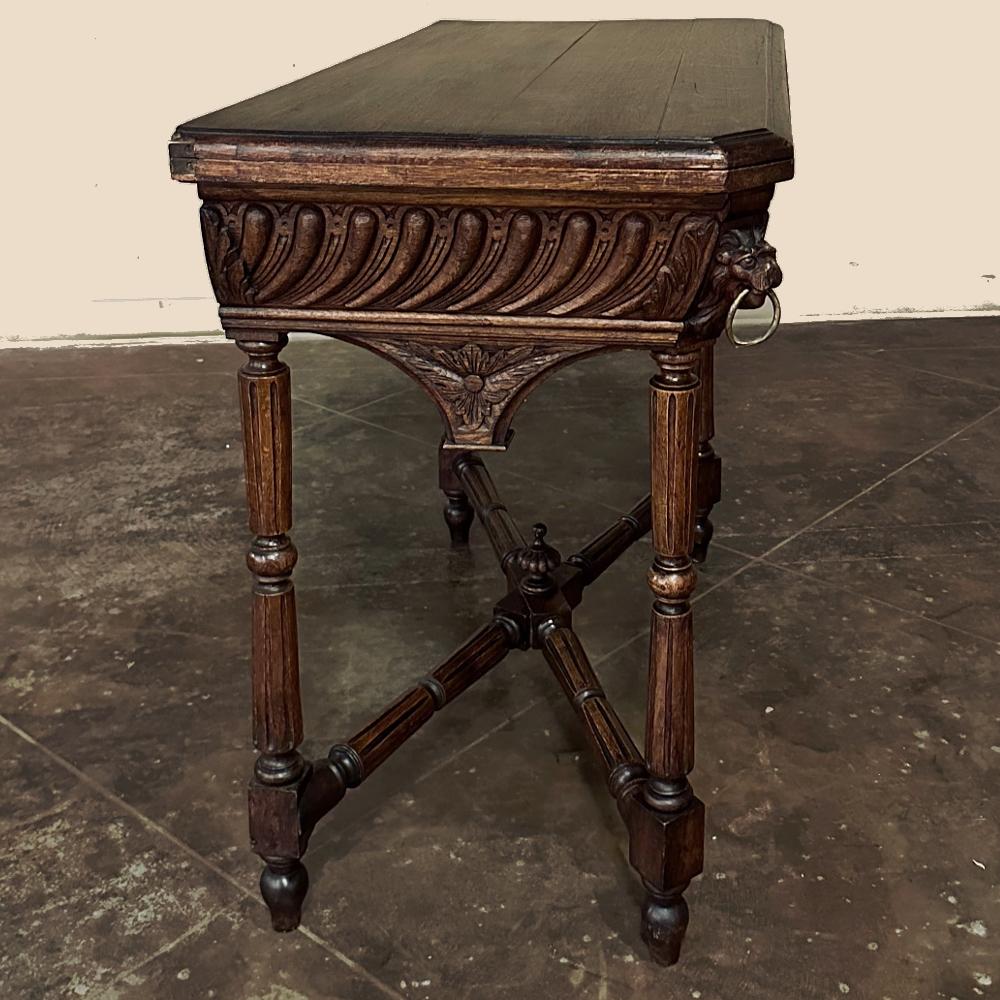 19th Century French Henri II Neoclassical Flip-Top Game Table ~ Console 4