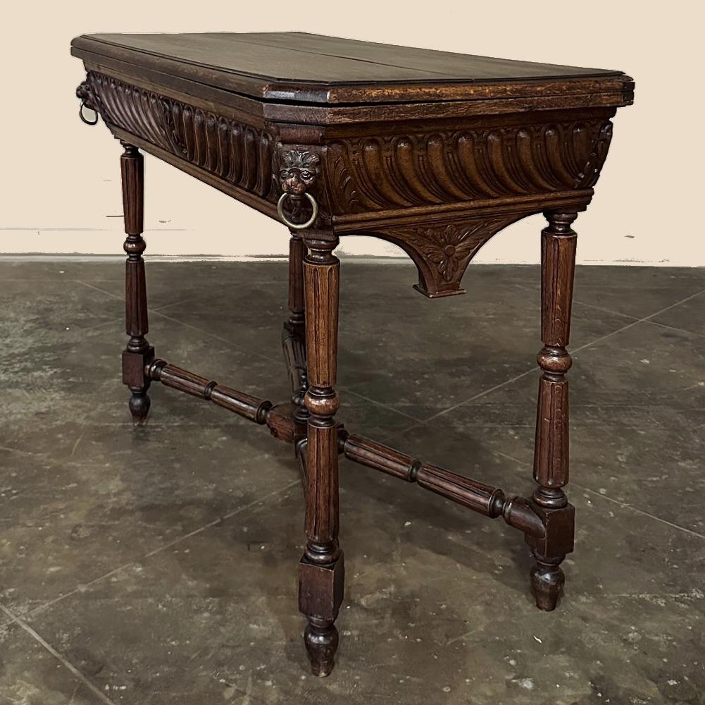 19th Century French Henri II Neoclassical Flip-Top Game Table ~ Console 5