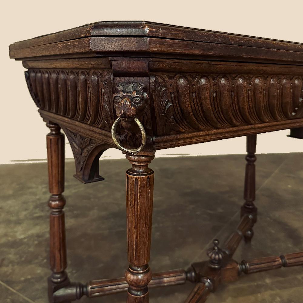 19th Century French Henri II Neoclassical Flip-Top Game Table ~ Console 6