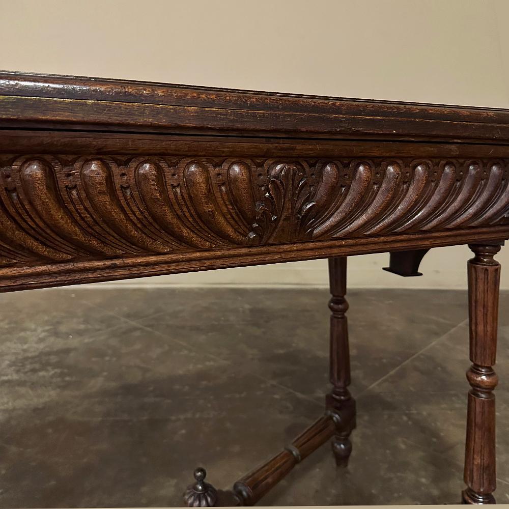 19th Century French Henri II Neoclassical Flip-Top Game Table ~ Console 8